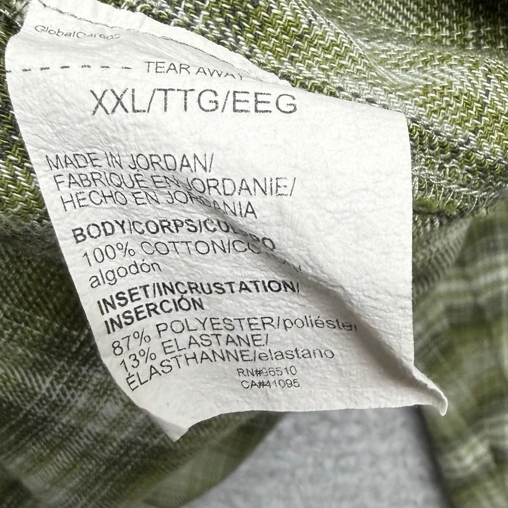 Under Armour Flannel Shirt Mens XL Green Plaid Snap Up Long Sleeve Pocket Logo